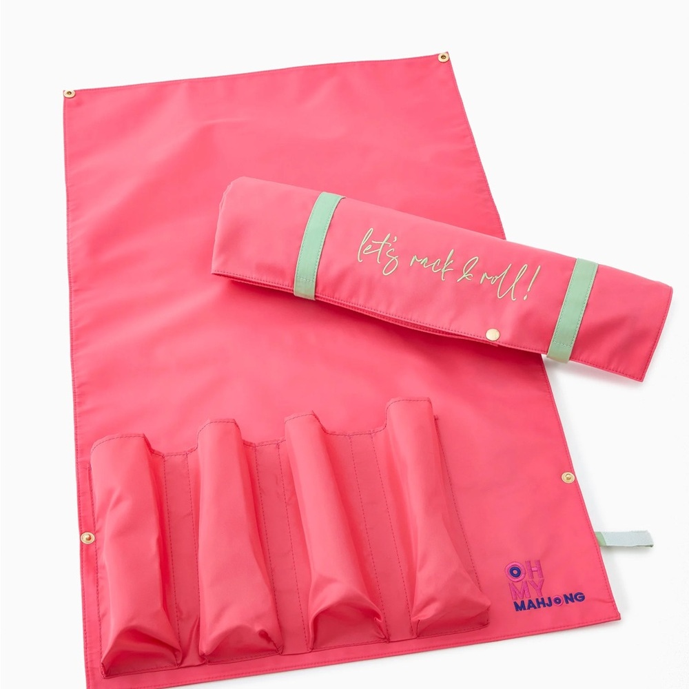 New! Oh My Mahjong Strawberry Pink Let's Rack & Roll Bag